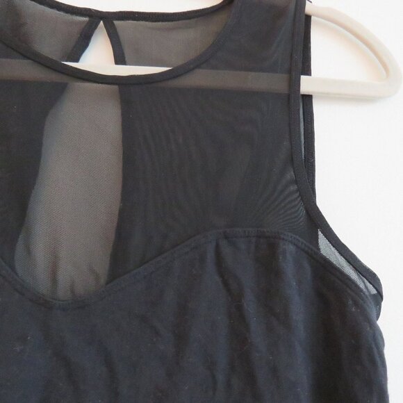 ABERCROMBIE & FITCH Black Mesh Top Sleeveless Bodysuit Minimalist Stretch - Sz S - Picture 6 of 13